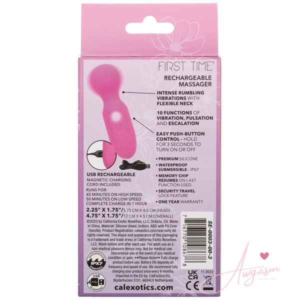 First Time Rechargeable Massager-Pink - Image 4