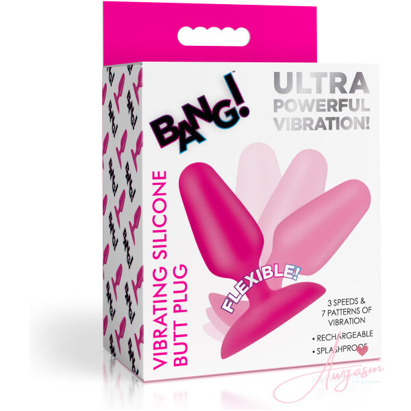 Flexible Vibrating Silicone Butt Plug - Pink - Image 6