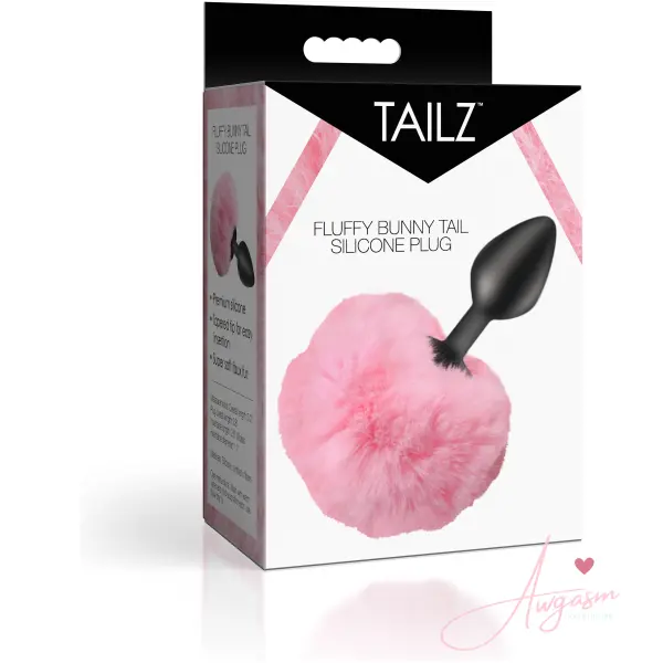 Fluffy Bunny Tail Silicone Plug - Pink - Image 6