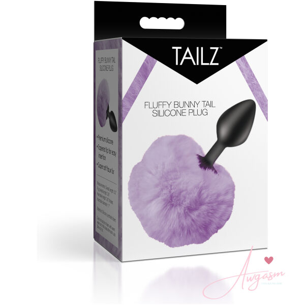 Fluffy Bunny Tail Silicone Plug - Purple - Image 6