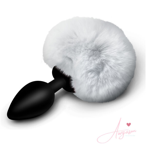 Fluffy Bunny Tail Silicone Plug - White - Image 5