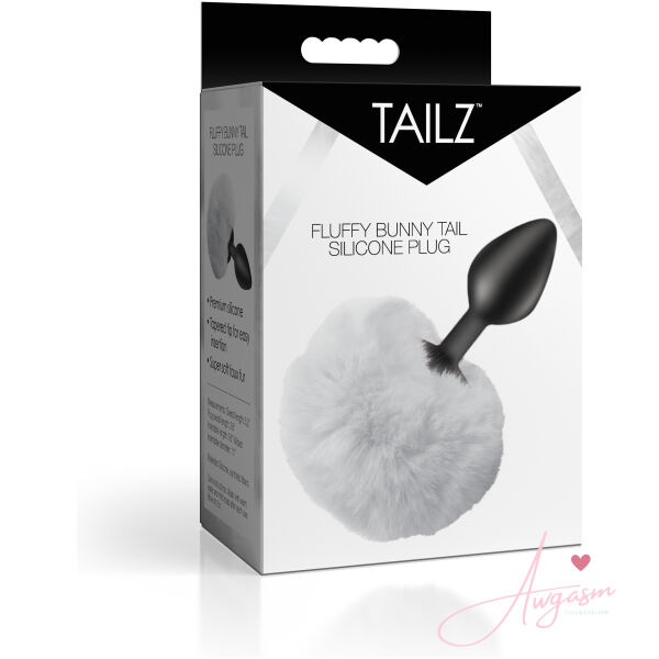 Fluffy Bunny Tail Silicone Plug - White - Image 6