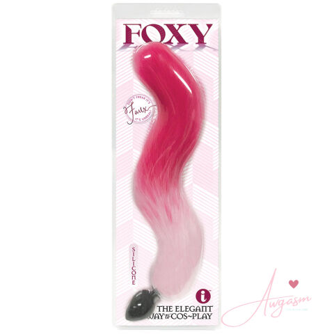 Foxy Silicone Tail Butt Plug-Pink Gradient