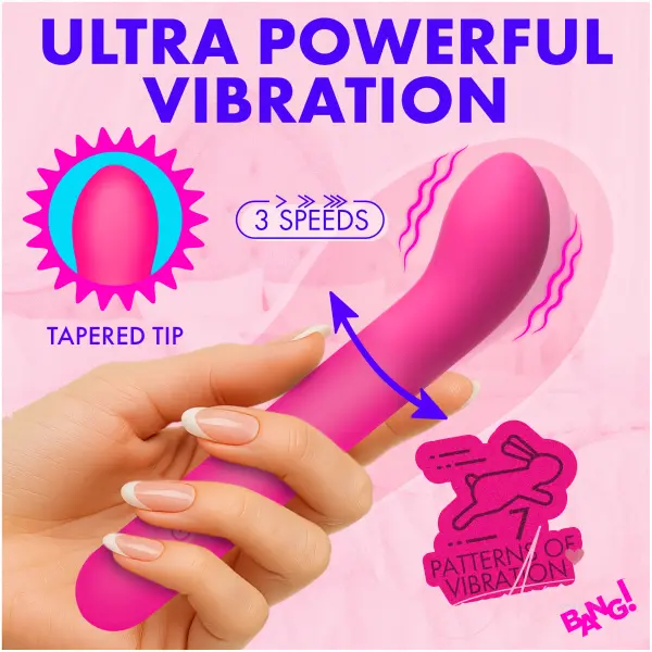 G-Spot Flexible Silicone Vibrator - PInk - Image 2