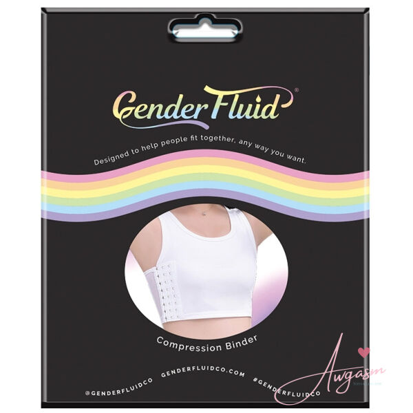 Gender Fluid Chest Compression Binder-White 2XL-Boxed - Image 2