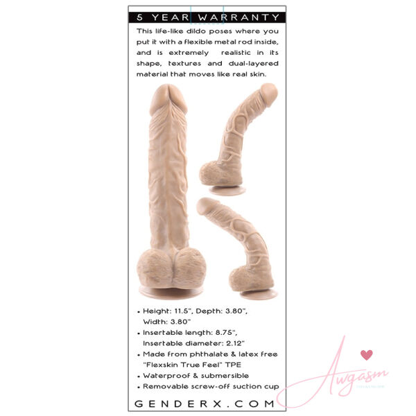 Gender X Poseable Flexskin True Feel Dildo-Light 10 - Image 2