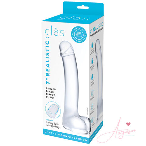 Glas 7" Realistic Curved Glass G-Spot Dildo