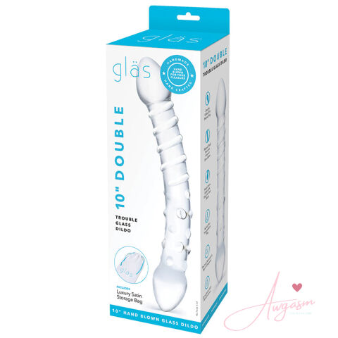 Glas Double Trouble Glass Dildo 10"