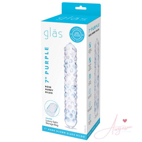 Glas Purple Rose Nubby Dildo