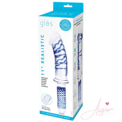 Glas Realistic Double Ended Glass Dildo with Handle 11