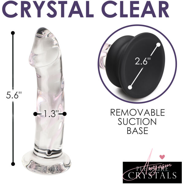 Glass Dildo with Silicone Base - 5.6 Inch - Image 4