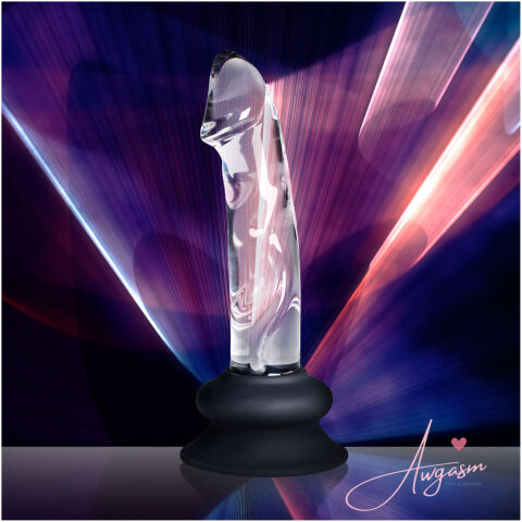 Glass Dildo with Silicone Base - 5.6 Inch