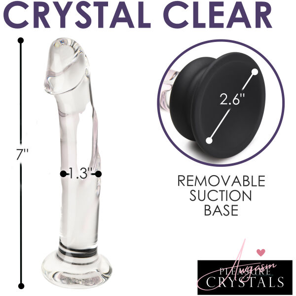 Glass Dildo with Silicone Base - 7 Inch - Image 4