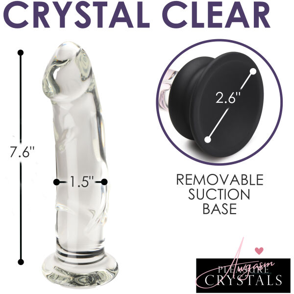Glass Dildo with Silicone Base - 7.6 Inch - Image 4