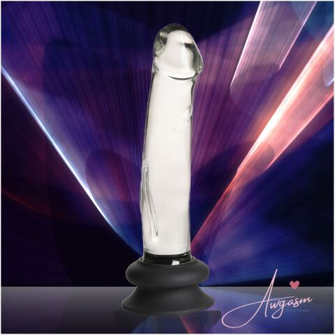 Glass Dildo with Silicone Base - 7.6 Inch