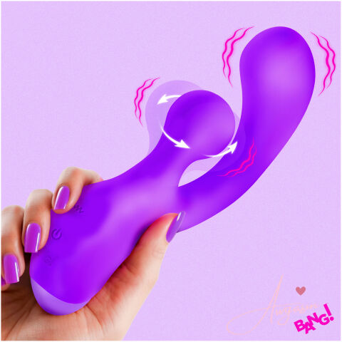 Gyro Rabbit Silicone Vibrator - Purple