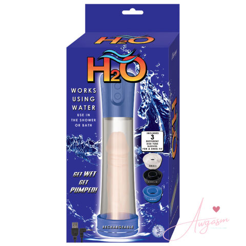H2O Water Penis Pump-Blue