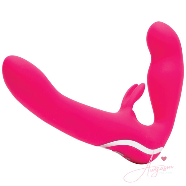 Happy Rabbit Strapless Strap On Rabbit Vibe-Pink - Image 2