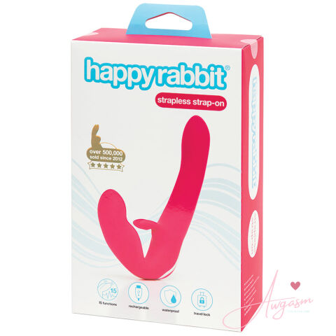 Happy Rabbit Strapless Strap On Rabbit Vibe-Pink