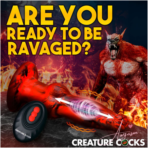 Hell Wolf Thrusting and Vibrating Silicone Dildo - Image 3