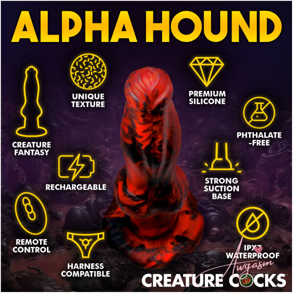 Hell Wolf Thrusting and Vibrating Silicone Dildo - Image 5
