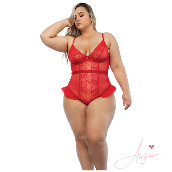 Hello Sexy The Vanessa Bodysuit Curvy-Tiger Lily 1X/2X-Hanging - Image 2