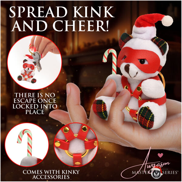 Holiday Bondage Bear Keychain - White - Image 3