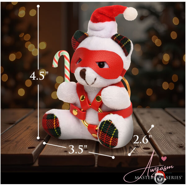 Holiday Bondage Bear Keychain - White - Image 4