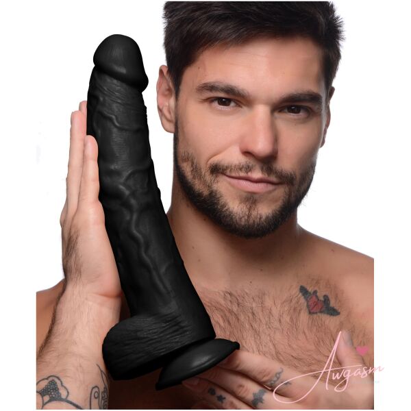 Hung Harry 11.75 Inch Dildo with Balls - Black - Image 2