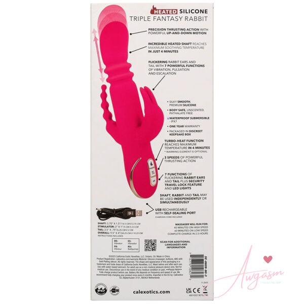 Jack Rabbit Signature Heated Silicone Triple Fantasy Rabbit - Image 4