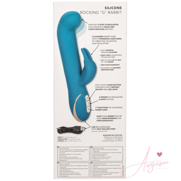 Jack Rabbit Signature Silicone Rocking "G" Rabbit-Teal 8.5" - Image 4