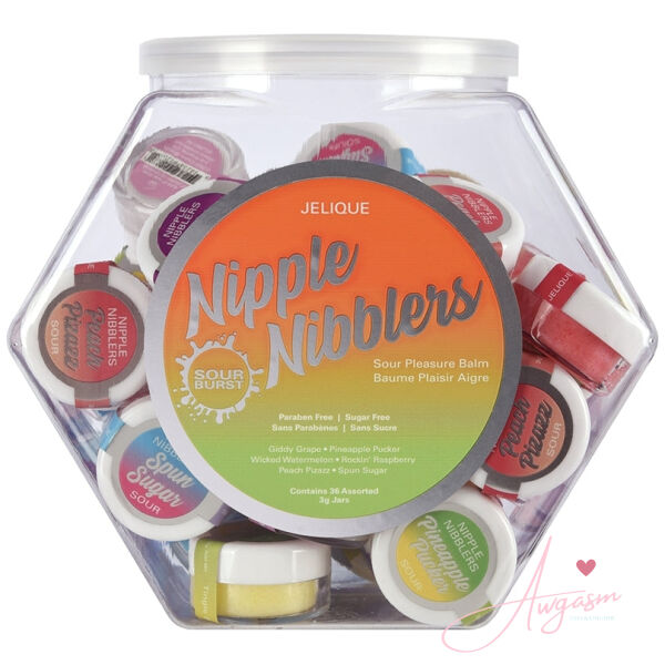 Jelique Nipple Nibblers Sour Pleasure Balm Assorted (Display Bowl/36Pcs) 3g - Image 2