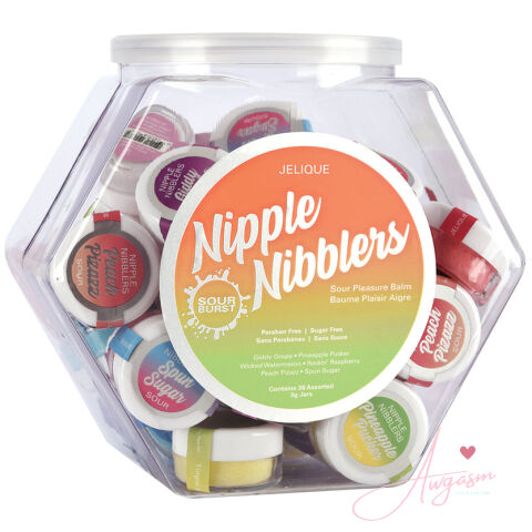 Jelique Nipple Nibblers Sour Pleasure Balm Assorted (Display Bowl/36Pcs) 3g