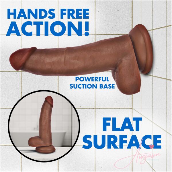 Jock Dark Bareskin Dildo with Balls - 8 Inch - Image 4
