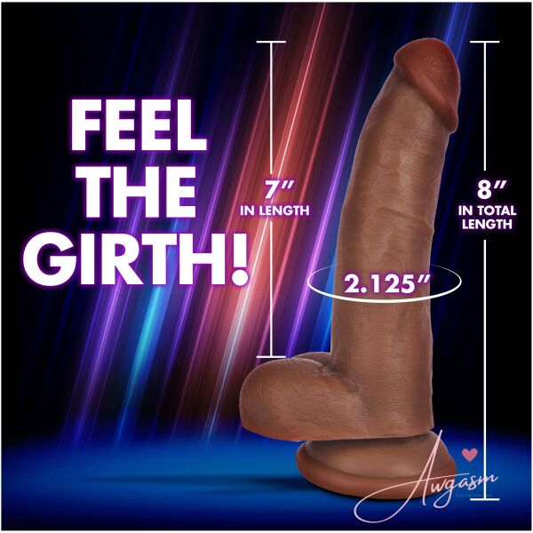 Jock Dark Bareskin Dildo with Balls - 8 Inch - Image 6