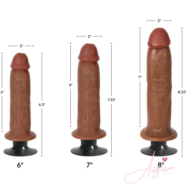 Jock Dark Bareskin Vibrating Dildo - 7 Inch - Image 2