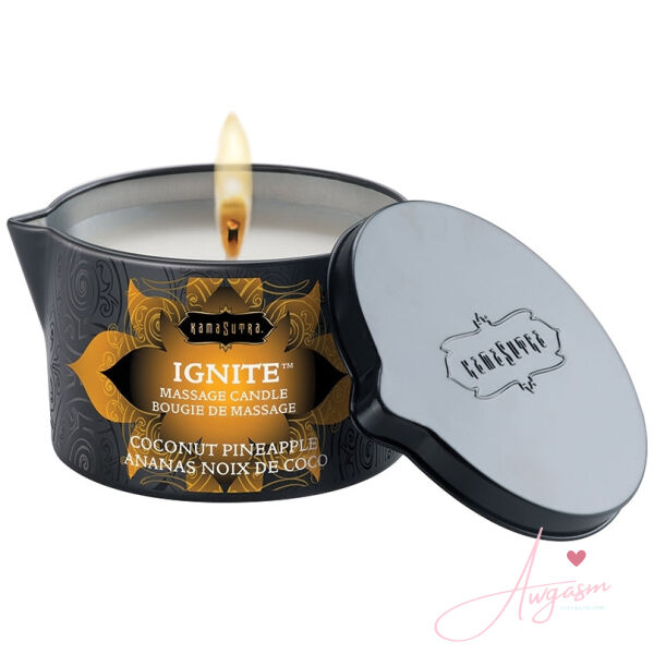 Kama Sutra Ignite Massage Candle-Coconut Pineapple 6oz - Image 2