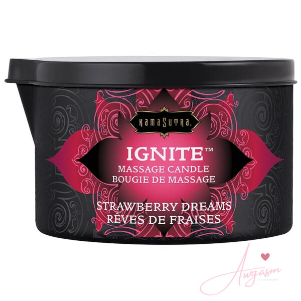 Kama Sutra Ignite Massage Candle-Strawberry Dreams 6oz - Image 2