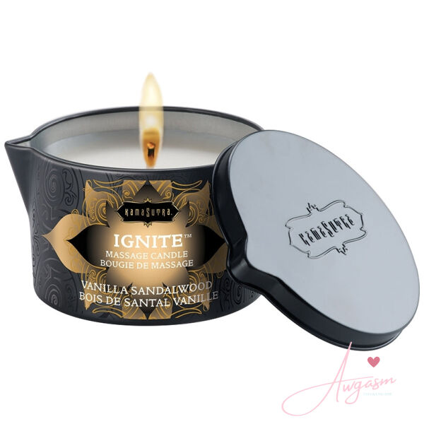 Kama Sutra Ignite Massage Candle-Vanilla Sandalwood 6oz - Image 2