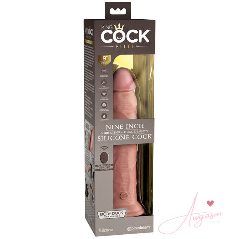 King Cock Elite Dual Density Vibe Silicone Cock-Light 9