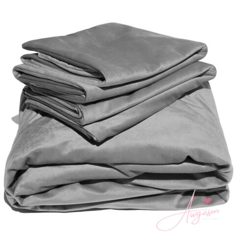 Liberator Fascinator Liquid Velvet Sheets-Q Grey