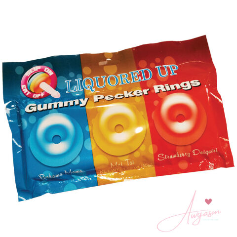 Liquored Up Pecker Gummy Rings Assorted 3pk