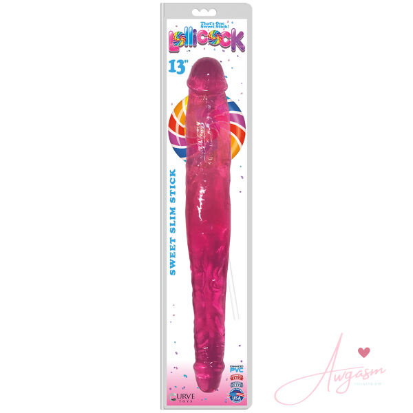 Lollicock Sweet Slim Stick Double Dildo - Pink - Image 2
