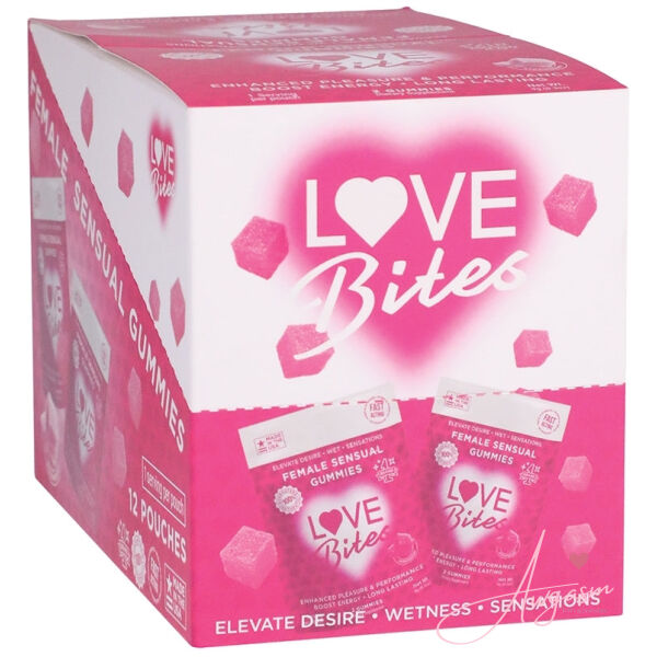 Love Bites Female Sensual Gummies 2pk Display of 12 - Image 2