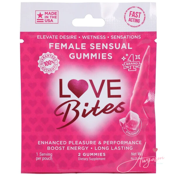 Love Bites Female Sensual Gummies 2pk Display of 12 - Image 3