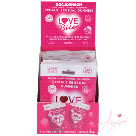 Love Bites Female Sensual Gummies 2pk Display of 12