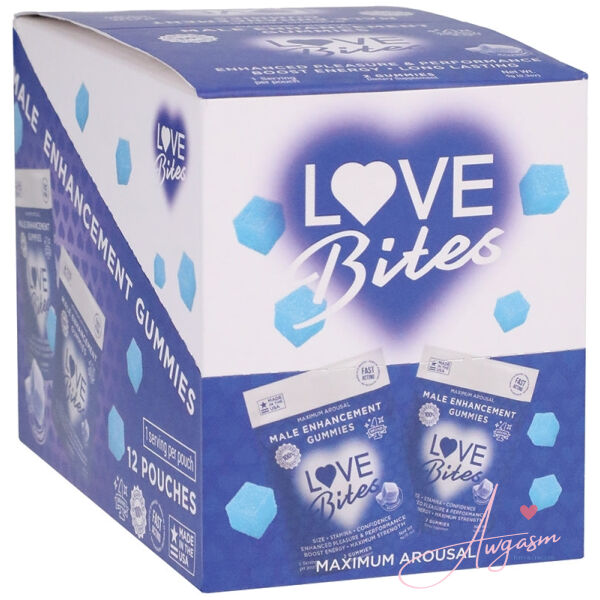 Love Bites Male Sensual Gummies 2pk Display of 12 - Image 2