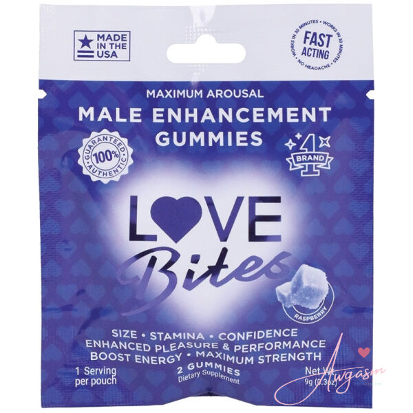 Love Bites Male Sensual Gummies 2pk Display of 12 - Image 3
