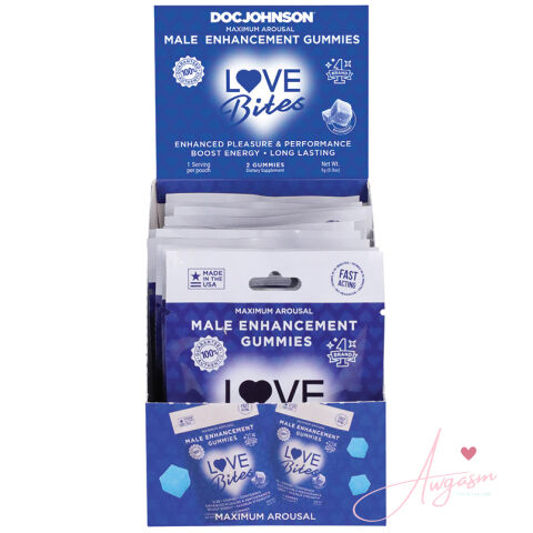 Love Bites Male Sensual Gummies 2pk Display of 12