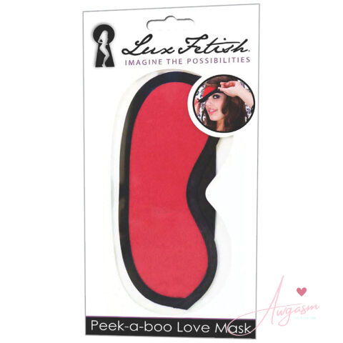 Lux Fetish Peek-A-Boo Love Mask-Red